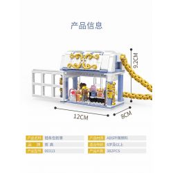 ZHEGAO 00313 non  CHUỖI CẢNH ĐƯỜNG PHỐ bộ đồ chơi xếp lắp ráp ghép mô hình BAG SHOP 382 khối