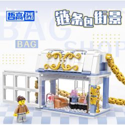 ZHEGAO 00313 non  CHUỖI CẢNH ĐƯỜNG PHỐ bộ đồ chơi xếp lắp ráp ghép mô hình BAG SHOP 382 khối