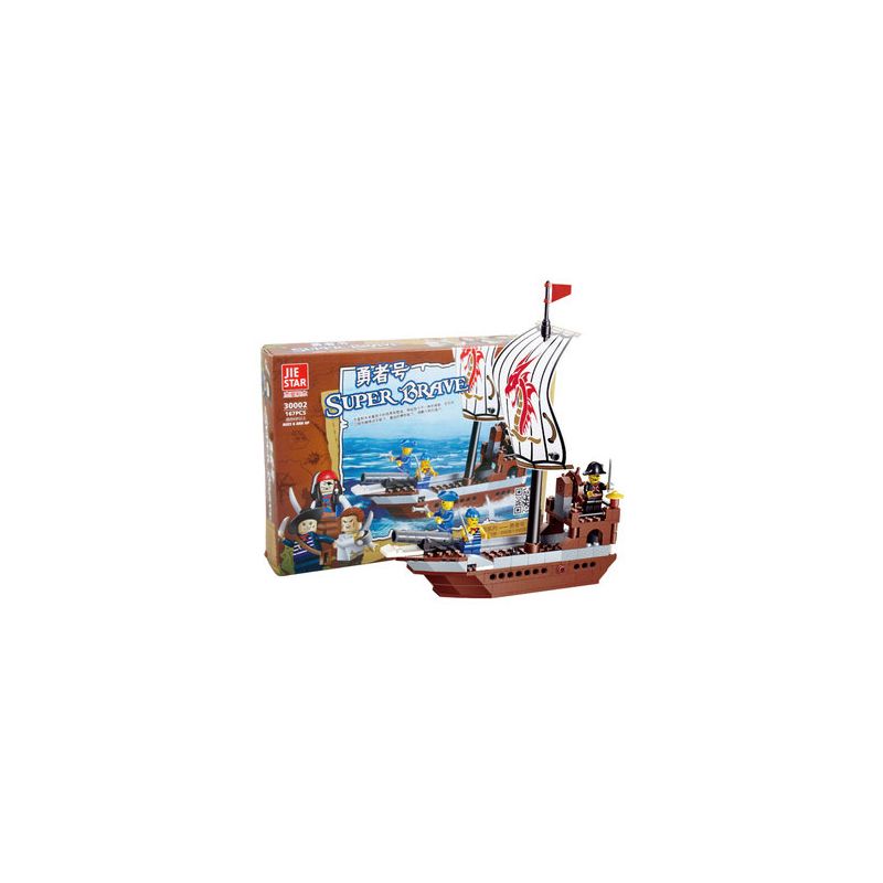 JIESTAR 30002 non Lego TÀU CƯỚP BIỂN DŨNG CẢM bộ đồ chơi xếp lắp ráp ghép mô hình Pirates Of The Caribbean SUPER BRAVE Cướp Biển Vùng Caribe