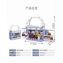 ZHEGAO 00312 non  NHÌN RA ĐƯỜNG PHỐ TRẮNG XANH bộ đồ chơi xếp lắp ráp ghép mô hình BAG SHOP 386 khối