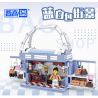 ZHEGAO 00312 non  NHÌN RA ĐƯỜNG PHỐ TRẮNG XANH bộ đồ chơi xếp lắp ráp ghép mô hình BAG SHOP 386 khối