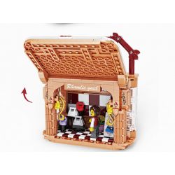 ZHEGAO 00311 non  VIEW ĐƯỜNG PHỐ LINGER bộ đồ chơi xếp lắp ráp ghép mô hình BAG SHOP 344 khối