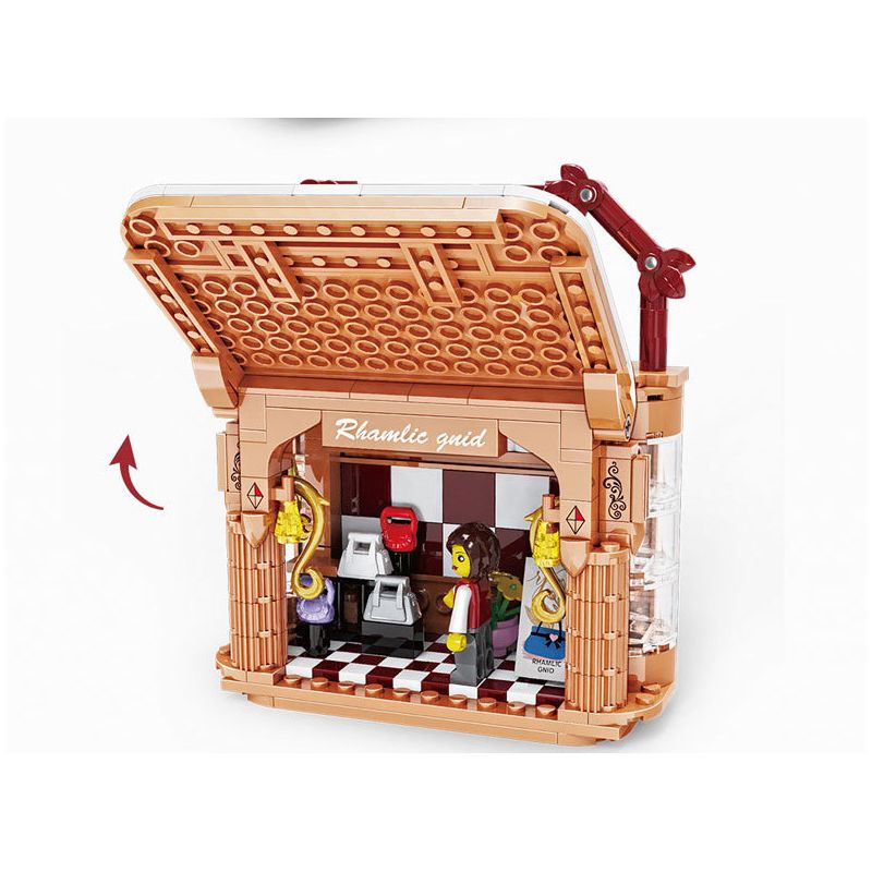 ZHEGAO 00311 non  VIEW ĐƯỜNG PHỐ LINGER bộ đồ chơi xếp lắp ráp ghép mô hình BAG SHOP 344 khối