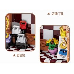 ZHEGAO 00311 non  VIEW ĐƯỜNG PHỐ LINGER bộ đồ chơi xếp lắp ráp ghép mô hình BAG SHOP 344 khối