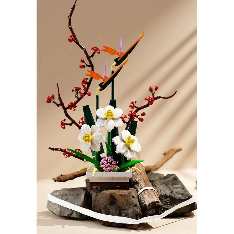 QIZHILE 92038 non  HOA THUỶ TIÊN VÀNG bộ đồ chơi xếp lắp ráp ghép mô hình Flowers NARCISSUS 800 khối QIZHILE 92038 non  HOA THUỶ TIÊN VÀNG bộ đồ chơi xếp lắp ráp ghép mô hình Flowers NARCISSUS 800 khối