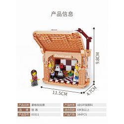 ZHEGAO 00311 non  VIEW ĐƯỜNG PHỐ LINGER bộ đồ chơi xếp lắp ráp ghép mô hình BAG SHOP 344 khối