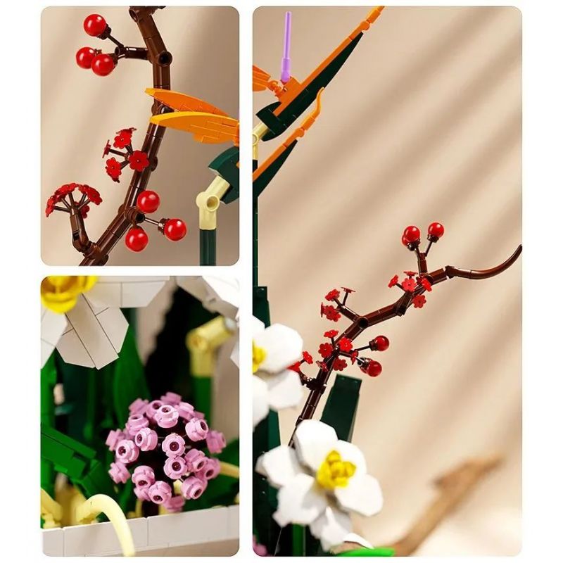 QIZHILE 92038 non  HOA THUỶ TIÊN VÀNG bộ đồ chơi xếp lắp ráp ghép mô hình Flowers NARCISSUS 800 khối QIZHILE 92038 non  HOA THUỶ TIÊN VÀNG bộ đồ chơi xếp lắp ráp ghép mô hình Flowers NARCISSUS 800 khối