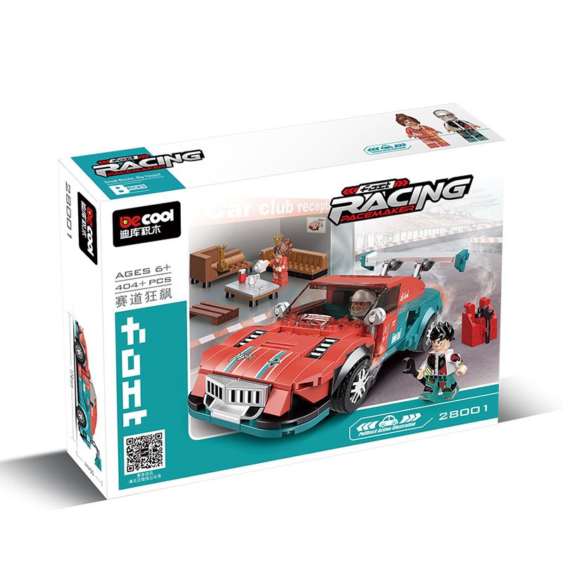 Decool 28001 Jisi 28001 non Lego THEO DÕI ĐIÊN bộ đồ chơi xếp lắp ráp ghép mô hình Speed Champions Racing Cars FAST RACING PACEMAKER Đua Xe Công Thức 404 khối