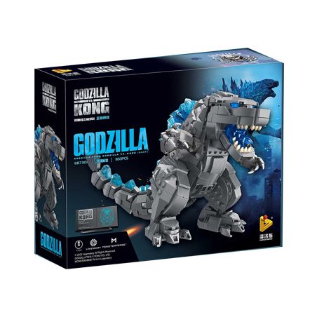 PanlosBrick 687301 Panlos Brick 687301 non  PHIÊN BẢN Q CỦA GODZILLA bộ đồ chơi xếp lắp ráp ghép mô hình Chúa Tể Quái Vật 853 khối