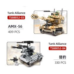 QIAO LE TONG TS88052 88052 non  SUPER TANK 6 COMPIZE M1A2 MEKATANK XE TĂNG AMX-56 CHEETAH LEOPARD-2A6 BỂ PLZ-05 bộ đồ chơi xếp lắp ráp ghép mô hình TANK ALLIANCE 2145 khối