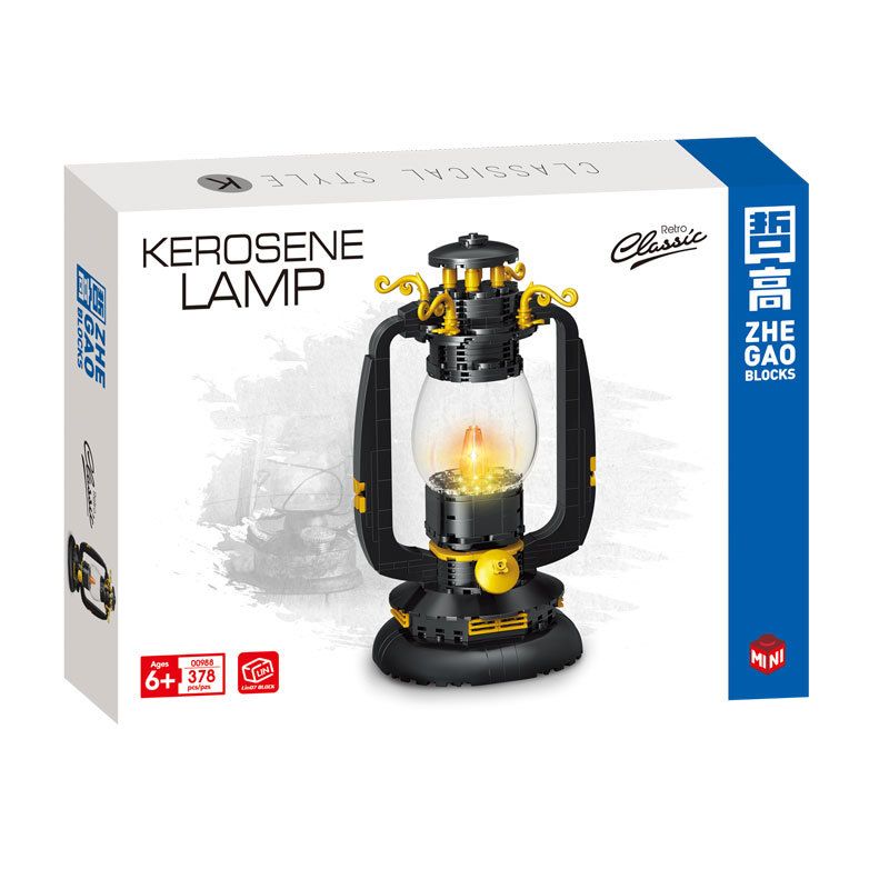 ZHEGAO 00988 non  ĐÈN DẦU CỔ ĐIỂN bộ đồ chơi xếp lắp ráp ghép mô hình Creator KEROSENE LAMP Sáng Tạo 378 khối
