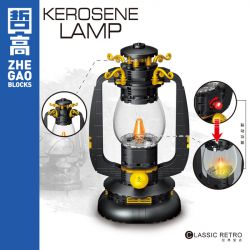 ZHEGAO 00988 non  ĐÈN DẦU CỔ ĐIỂN bộ đồ chơi xếp lắp ráp ghép mô hình Creator KEROSENE LAMP Sáng Tạo 378 khối