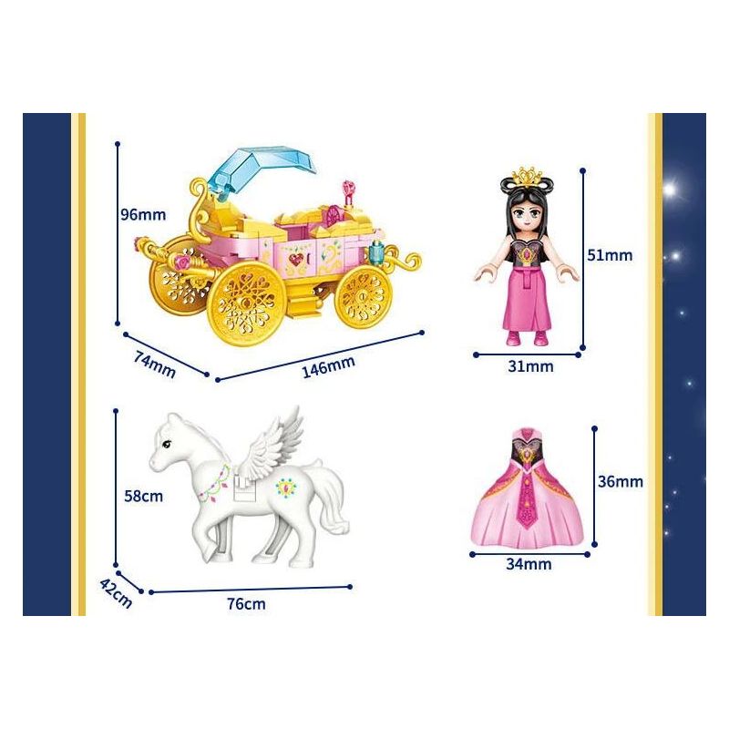 GUDI 9051 non  LÂU ĐÀI NỤ MƠ bộ đồ chơi xếp lắp ráp ghép mô hình Yeloli 1200 khối