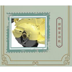 ZHEGAO 00335 non  XE TAY GA VAPE bộ đồ chơi xếp lắp ráp ghép mô hình Motorcycle Motorbike VINTAGE VASPE 1946 Xe Hai Bánh 637 khối