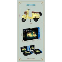 ZHEGAO 00335 non  XE TAY GA VAPE bộ đồ chơi xếp lắp ráp ghép mô hình Motorcycle Motorbike VINTAGE VASPE 1946 Xe Hai Bánh 637 khối