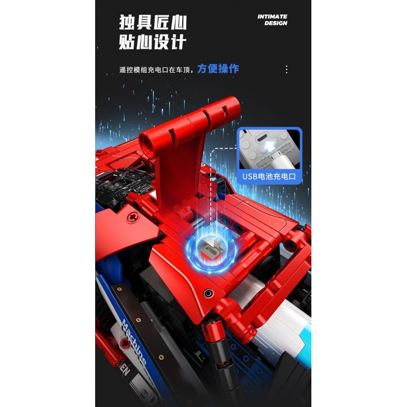 SEMBO WEKKI VIGGI 715001 non  TRANG BỊ XE THỂ THAO FORD GT tỷ lệ 1:14 bộ đồ chơi xếp lắp ráp ghép mô hình  Kỹ Thuật Công Nghệ Cao Mô Hình Phương Tiện 1257 khối