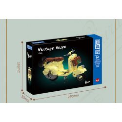 ZHEGAO 00335 non  XE TAY GA VAPE bộ đồ chơi xếp lắp ráp ghép mô hình Motorcycle Motorbike VINTAGE VASPE 1946 Xe Hai Bánh 637 khối