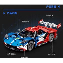 SEMBO WEKKI VIGGI 715001 non  TRANG BỊ XE THỂ THAO FORD GT tỷ lệ 1:14 bộ đồ chơi xếp lắp ráp ghép mô hình  Kỹ Thuật Công Nghệ Cao Mô Hình Phương Tiện 1257 khối