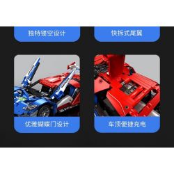 SEMBO WEKKI VIGGI 715001 non  TRANG BỊ XE THỂ THAO FORD GT tỷ lệ 1:14 bộ đồ chơi xếp lắp ráp ghép mô hình  Kỹ Thuật Công Nghệ Cao Mô Hình Phương Tiện 1257 khối