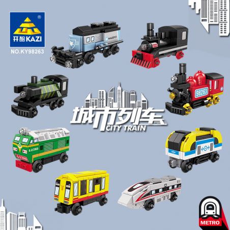 Kazi KY98263 98263 non  8 LOẠI TÀU THÀNH PHỐ bộ đồ chơi xếp lắp ráp ghép mô hình City CITY TRAIN 556 khối