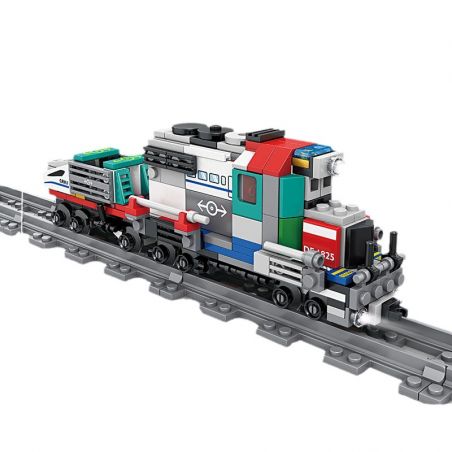 Kazi KY98262 98262 non  ĐẦU MÁY VẬN CHUYỂN HÀNG HÓA ĐÔ THỊ bộ đồ chơi xếp lắp ráp ghép mô hình Trains Tàu Hỏa 406 khối