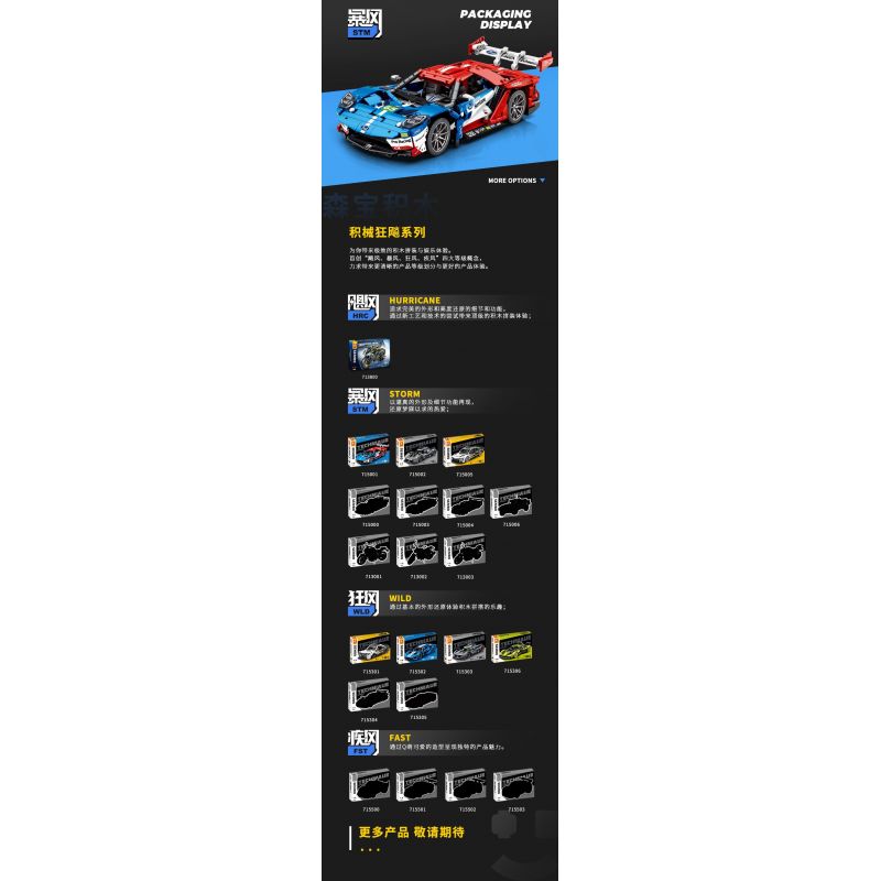 SEMBO WEKKI VIGGI 715001 non  TRANG BỊ XE THỂ THAO FORD GT tỷ lệ 1:14 bộ đồ chơi xếp lắp ráp ghép mô hình  Kỹ Thuật Công Nghệ Cao Mô Hình Phương Tiện 1257 khối