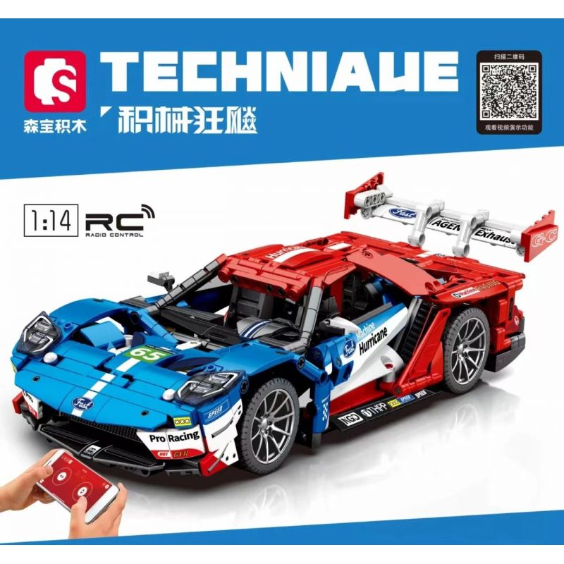 SEMBO WEKKI VIGGI 715001 non  TRANG BỊ XE THỂ THAO FORD GT tỷ lệ 1:14 bộ đồ chơi xếp lắp ráp ghép mô hình  Kỹ Thuật Công Nghệ Cao Mô Hình Phương Tiện 1257 khối