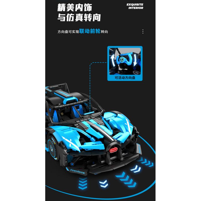 SEMBO WEKKI VIGGI 715000 non  TÍCH LŨY CRAZY BIAO BUGATTI X TORNADO tỷ lệ 1:14 bộ đồ chơi xếp lắp ráp ghép mô hình  BUGATTI BOLIDE Kỹ Thuật Công Nghệ Cao Mô Hình Phương Tiện 1499 khối