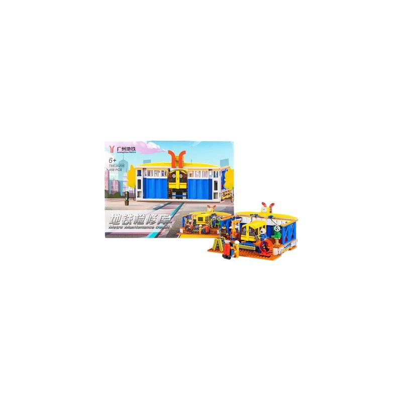 GUANGZHOU METRO TME20205 20205 non Lego TRẠM BẢO TRÌ TÀU ĐIỆN NGẦM bộ đồ chơi xếp lắp ráp ghép mô hình Trains Tàu Hỏa 456 khối