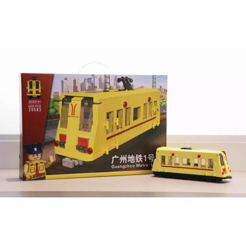 GUANGZHOU METRO 20583 non Lego TUYẾN TÀU ĐIỆN NGẦM QUẢNG CHÂU 1 bộ đồ chơi xếp lắp ráp ghép mô hình Trains Tàu Hỏa 628 khối