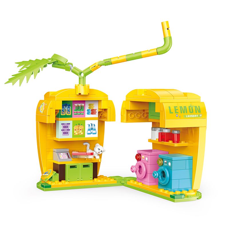 COGO 13809-2 non  GIẶT CHANH bộ đồ chơi xếp lắp ráp ghép mô hình Mini Modular FRUIT TREE Đường Phố Thu Nhỏ 277 khối