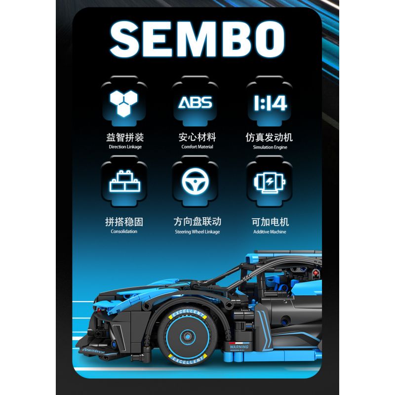 SEMBO WEKKI VIGGI 715000 non  TÍCH LŨY CRAZY BIAO BUGATTI X TORNADO tỷ lệ 1:14 bộ đồ chơi xếp lắp ráp ghép mô hình  BUGATTI BOLIDE Kỹ Thuật Công Nghệ Cao Mô Hình Phương Tiện 1499 khối