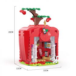 COGO 13809-1 non  CỬA HÀNG KỸ THUẬT SỐ APPLE bộ đồ chơi xếp lắp ráp ghép mô hình Mini Modular FRUIT TREE Đường Phố Thu Nhỏ 275 khối