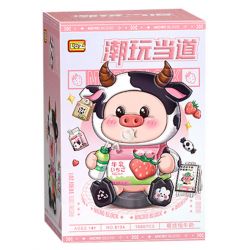 LOZ 8134 non  SỮA LO MÂM XÔI bộ đồ chơi xếp lắp ráp ghép mô hình STRAWBERRY PIGGY 1060 khối