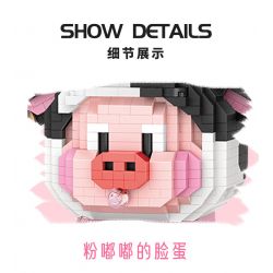 LOZ 8134 non  SỮA LO MÂM XÔI bộ đồ chơi xếp lắp ráp ghép mô hình STRAWBERRY PIGGY 1060 khối