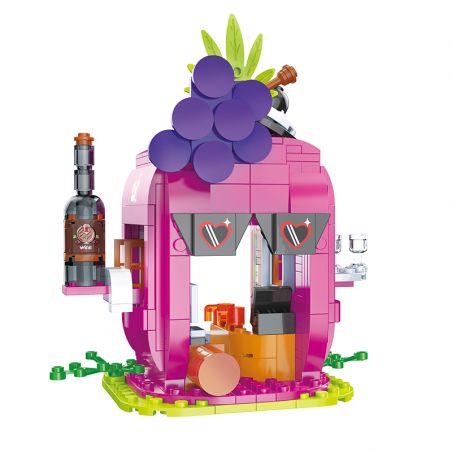 COGO 13807-4 non  RƯỢU VANG KHÁCH SẠN bộ đồ chơi xếp lắp ráp ghép mô hình Mini Modular FRUIT TREE Đường Phố Thu Nhỏ 261 khối