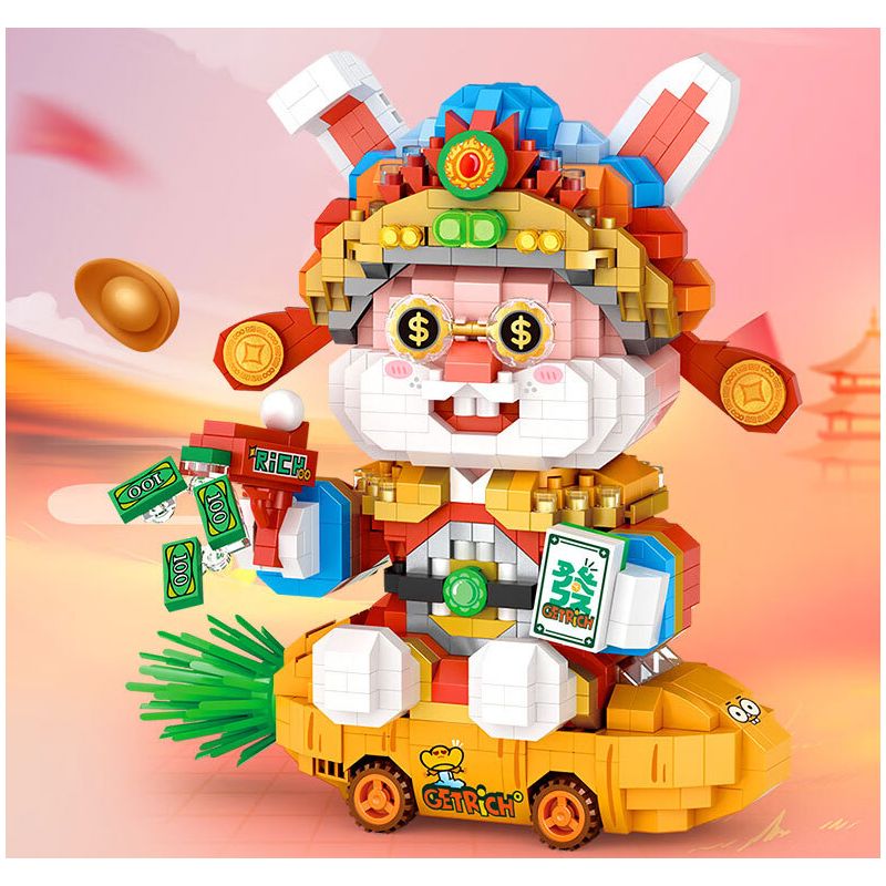 LOZ 8138 non  THỎ TIỀN bộ đồ chơi xếp lắp ráp ghép mô hình 1200 khối