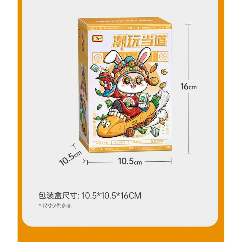 LOZ 8138 non  THỎ TIỀN bộ đồ chơi xếp lắp ráp ghép mô hình 1200 khối