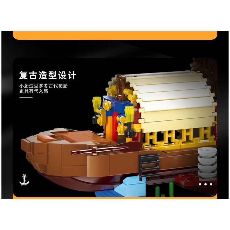 XINGBAO XB-18013 18013 XB18013 non  THUYỀN HOA CỔ ĐẠI TRUNG QUỐC bộ đồ chơi xếp lắp ráp ghép mô hình ANCIENT CHINESE BOAT 560 khối