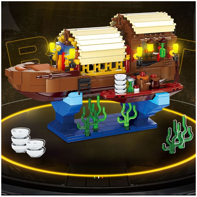 XINGBAO XB-18013 18013 XB18013 non  THUYỀN HOA CỔ ĐẠI TRUNG QUỐC bộ đồ chơi xếp lắp ráp ghép mô hình ANCIENT CHINESE BOAT 560 khối