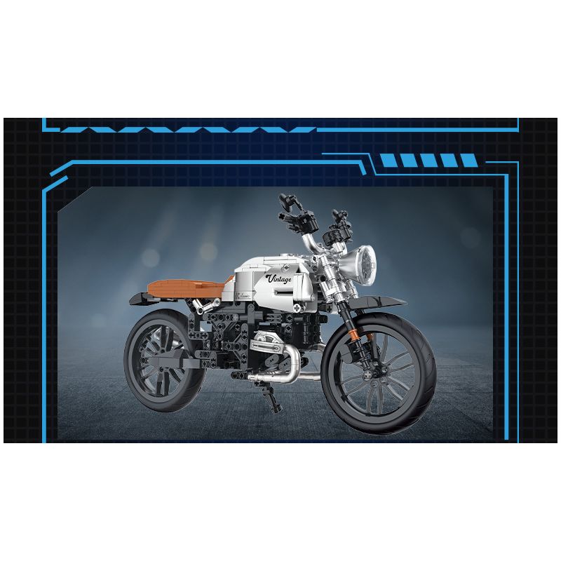 COGO 15803C non  XE MÁY CỔ ĐIỂN bộ đồ chơi xếp lắp ráp ghép mô hình  TECH-STORM Kỹ Thuật Công Nghệ Cao Mô Hình Phương Tiện 631 khối