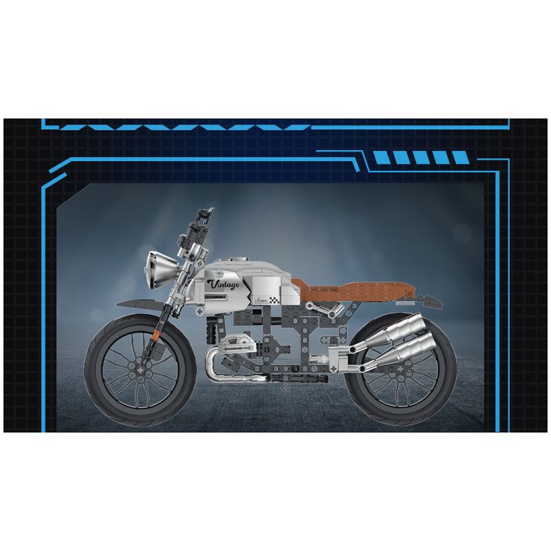 COGO 15803C non  XE MÁY CỔ ĐIỂN bộ đồ chơi xếp lắp ráp ghép mô hình  TECH-STORM Kỹ Thuật Công Nghệ Cao Mô Hình Phương Tiện 631 khối