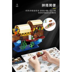 XINGBAO XB-18013 18013 XB18013 non  THUYỀN HOA CỔ ĐẠI TRUNG QUỐC bộ đồ chơi xếp lắp ráp ghép mô hình ANCIENT CHINESE BOAT 560 khối