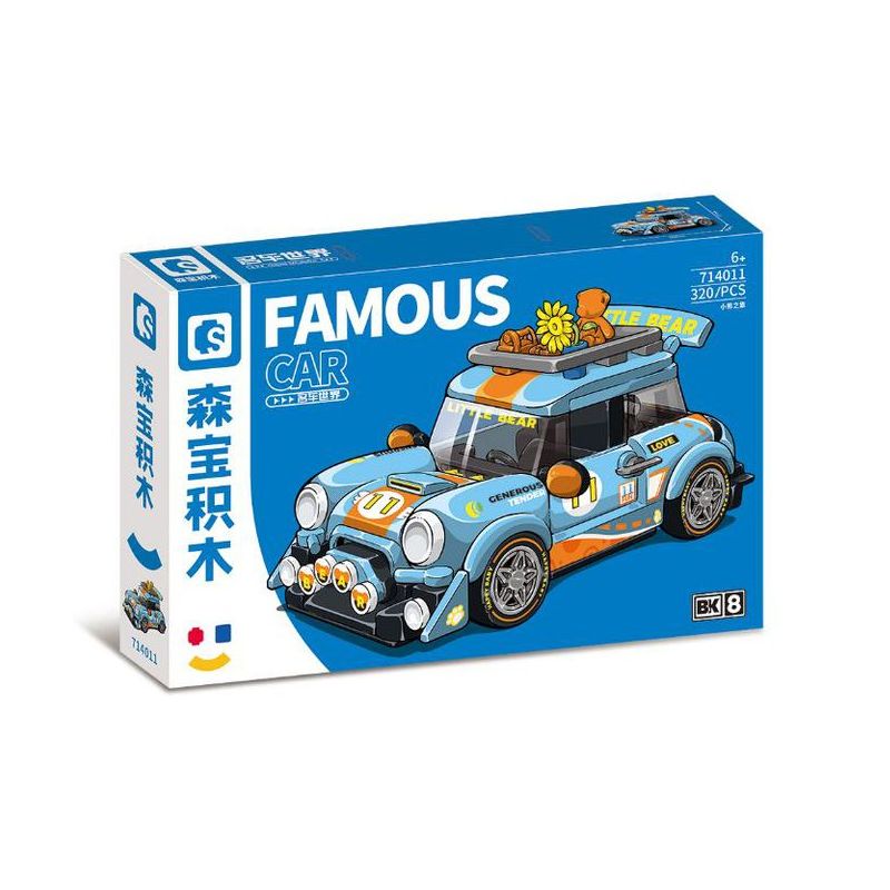 SEMBO WEKKI VIGGI 714011 non  THẾ GIỚI XE SANG HÀNH TRÌNH CỦA GẤU bộ đồ chơi xếp lắp ráp ghép mô hình Speed Champions Racing Cars Đua Xe Công Thức 320 khối