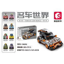 SEMBO WEKKI VIGGI 714010 non  THẾ GIỚI XE SANG THỜI GIAN DU LỊCH bộ đồ chơi xếp lắp ráp ghép mô hình Speed Champions Racing Cars Đua Xe Công Thức 305 khối