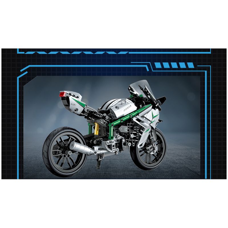 COGO 15803B non  ĐẦU MÁY HẠNG NẶNG KAWASAKI bộ đồ chơi xếp lắp ráp ghép mô hình  TECH-STORM Kỹ Thuật Công Nghệ Cao Mô Hình Phương Tiện 630 khối