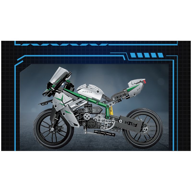 COGO 15803B non  ĐẦU MÁY HẠNG NẶNG KAWASAKI bộ đồ chơi xếp lắp ráp ghép mô hình  TECH-STORM Kỹ Thuật Công Nghệ Cao Mô Hình Phương Tiện 630 khối