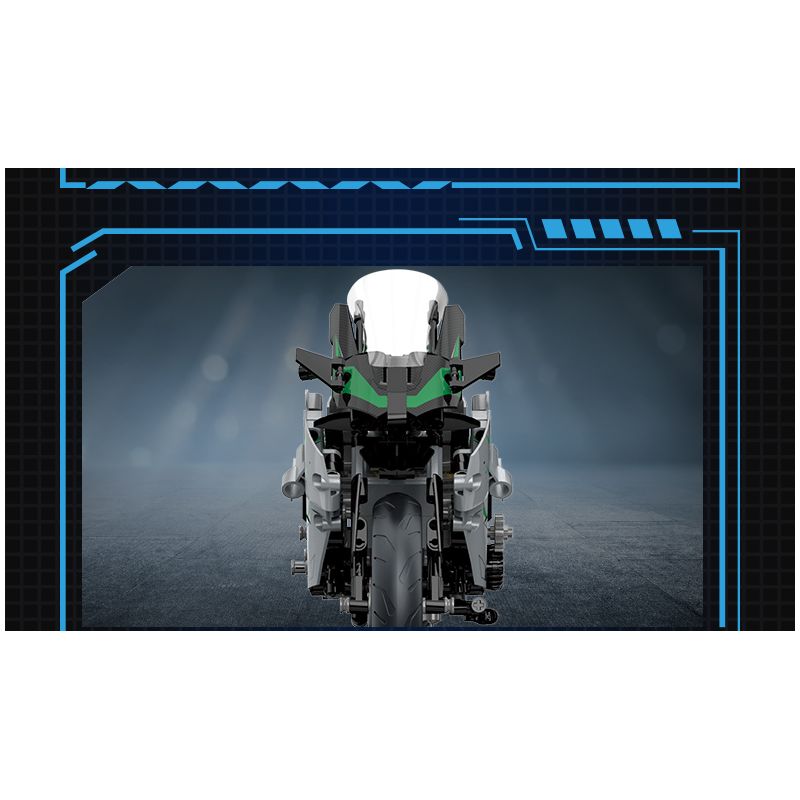 COGO 15803B non  ĐẦU MÁY HẠNG NẶNG KAWASAKI bộ đồ chơi xếp lắp ráp ghép mô hình  TECH-STORM Kỹ Thuật Công Nghệ Cao Mô Hình Phương Tiện 630 khối