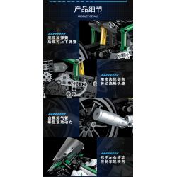 COGO 15803B non  ĐẦU MÁY HẠNG NẶNG KAWASAKI bộ đồ chơi xếp lắp ráp ghép mô hình  TECH-STORM Kỹ Thuật Công Nghệ Cao Mô Hình Phương Tiện 630 khối