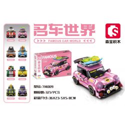 SEMBO WEKKI VIGGI 714009 non  THẾ GIỚI XE SANG BÃI BIỂN MÙA HÈ bộ đồ chơi xếp lắp ráp ghép mô hình Speed Champions Racing Cars Đua Xe Công Thức 321 khối